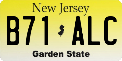 NJ license plate B71ALC