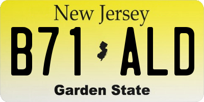 NJ license plate B71ALD