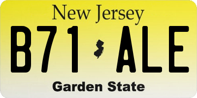 NJ license plate B71ALE