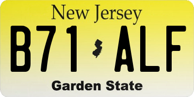 NJ license plate B71ALF