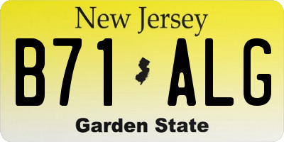 NJ license plate B71ALG