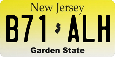 NJ license plate B71ALH