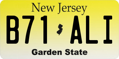 NJ license plate B71ALI