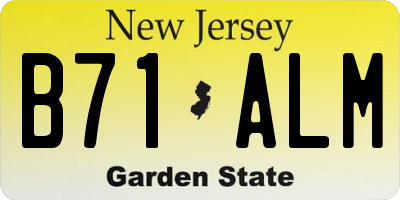 NJ license plate B71ALM