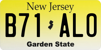 NJ license plate B71ALO