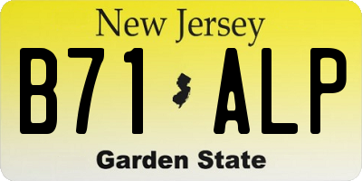 NJ license plate B71ALP