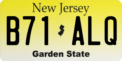 NJ license plate B71ALQ