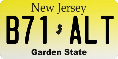 NJ license plate B71ALT