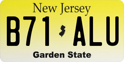 NJ license plate B71ALU