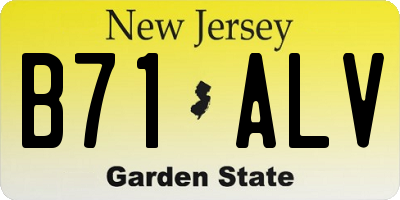 NJ license plate B71ALV