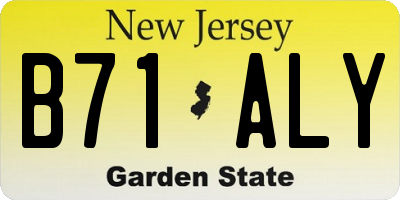 NJ license plate B71ALY