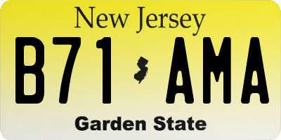 NJ license plate B71AMA