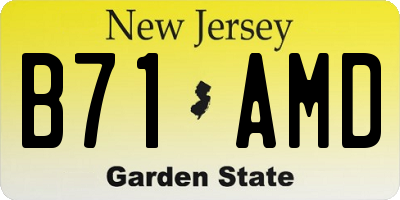 NJ license plate B71AMD