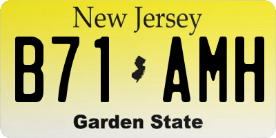 NJ license plate B71AMH