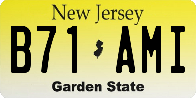 NJ license plate B71AMI