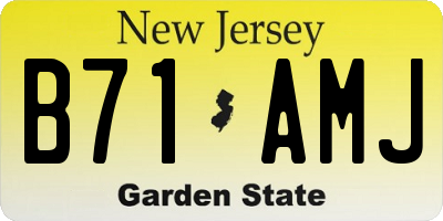 NJ license plate B71AMJ