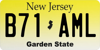 NJ license plate B71AML