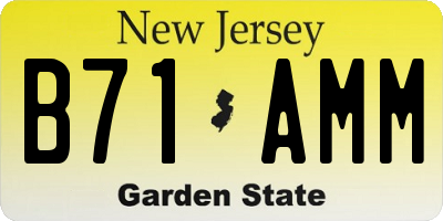 NJ license plate B71AMM