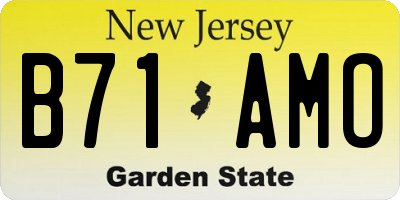 NJ license plate B71AMO