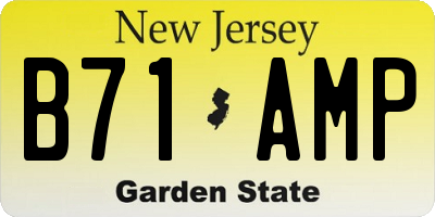 NJ license plate B71AMP