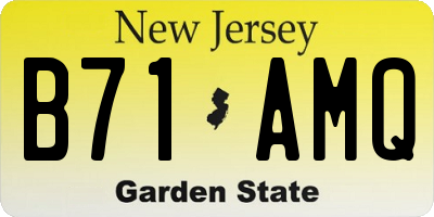 NJ license plate B71AMQ