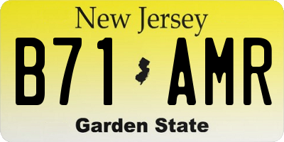 NJ license plate B71AMR