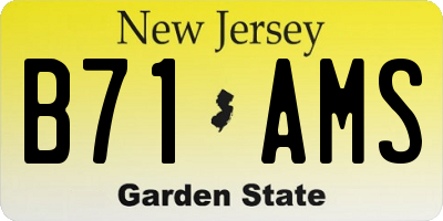 NJ license plate B71AMS