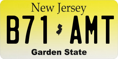 NJ license plate B71AMT