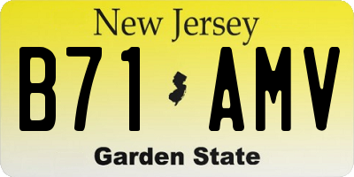 NJ license plate B71AMV