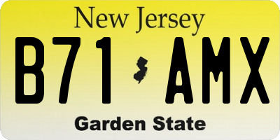 NJ license plate B71AMX