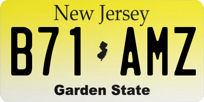 NJ license plate B71AMZ