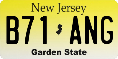 NJ license plate B71ANG