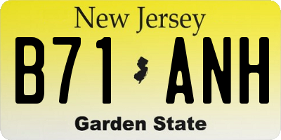 NJ license plate B71ANH