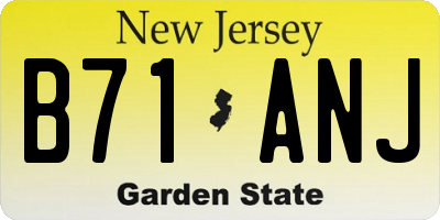 NJ license plate B71ANJ