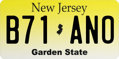 NJ license plate B71ANO