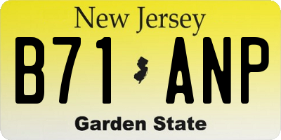 NJ license plate B71ANP