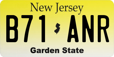 NJ license plate B71ANR
