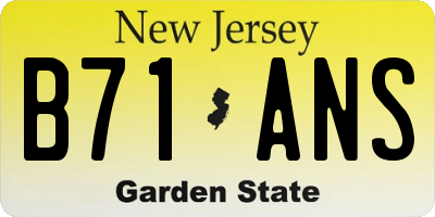 NJ license plate B71ANS
