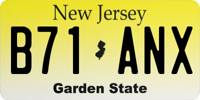 NJ license plate B71ANX