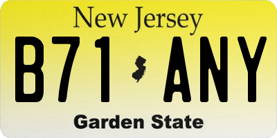 NJ license plate B71ANY
