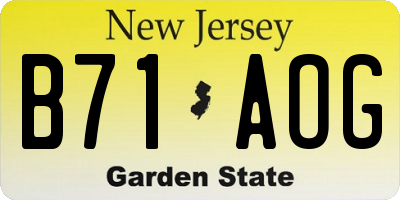 NJ license plate B71AOG