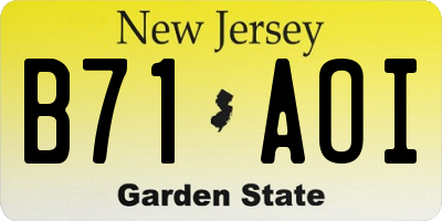 NJ license plate B71AOI
