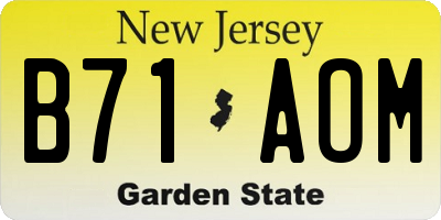NJ license plate B71AOM