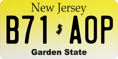 NJ license plate B71AOP