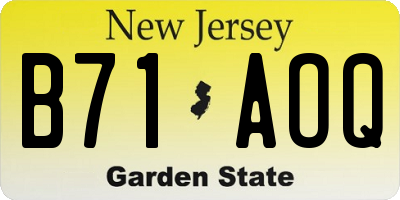 NJ license plate B71AOQ