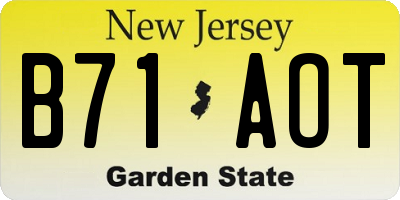 NJ license plate B71AOT