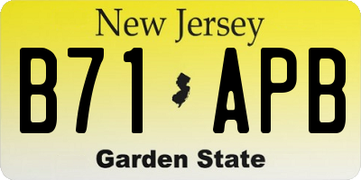 NJ license plate B71APB