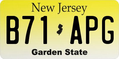 NJ license plate B71APG