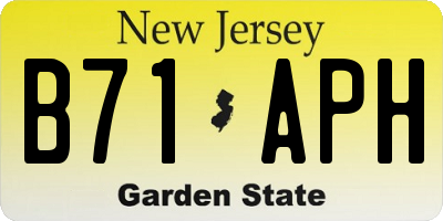 NJ license plate B71APH
