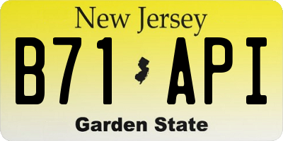NJ license plate B71API